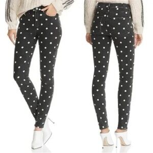 New Paige Hoxton Ultra Skinny Mid Rise black & white polka dot jeans - Size 27